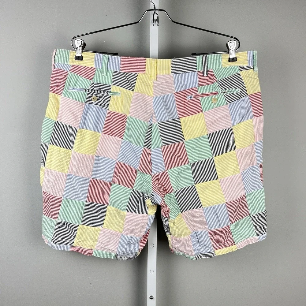 Polo Ralph Lauren Prospect Shorts Mens 38 Seersucker Patchwork Preppy Coastal
